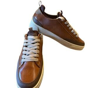 Madden NYC Men's Brown Faux Leather Sneakers in a Size 8